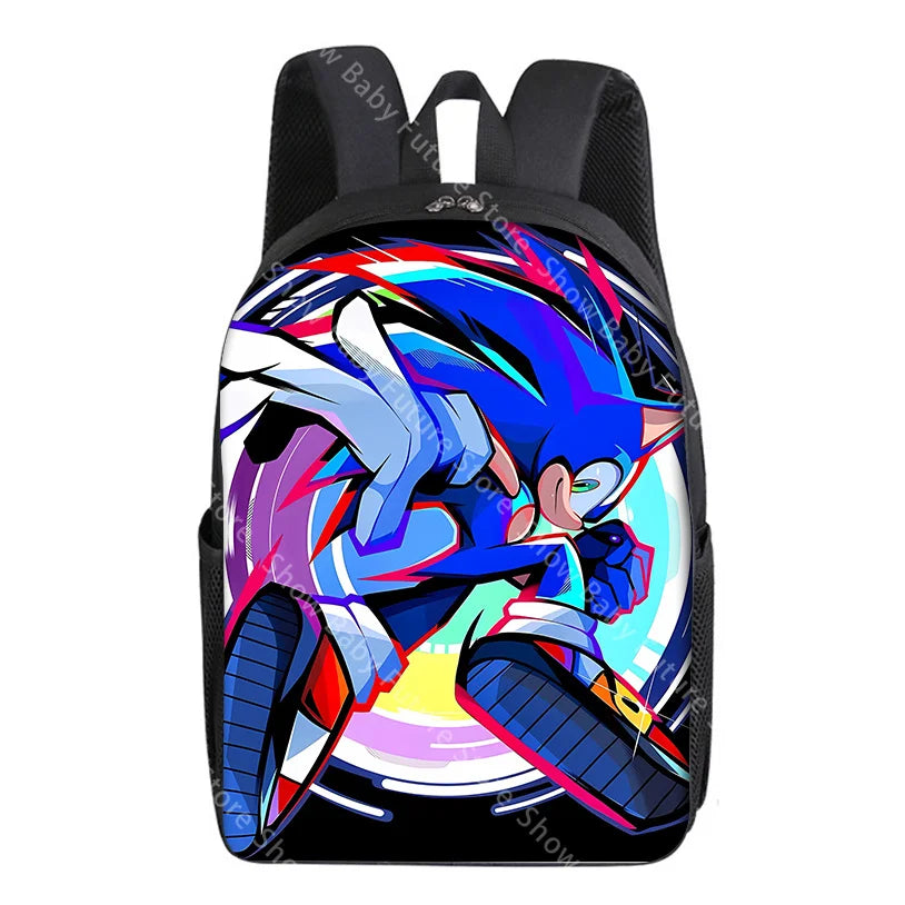 New Cute Anime Backpack for Adult Men Student Schoolbag Teenagers Cartoon Sonics Bag Rucksack Waterproof Bookbag Birthday Gifts