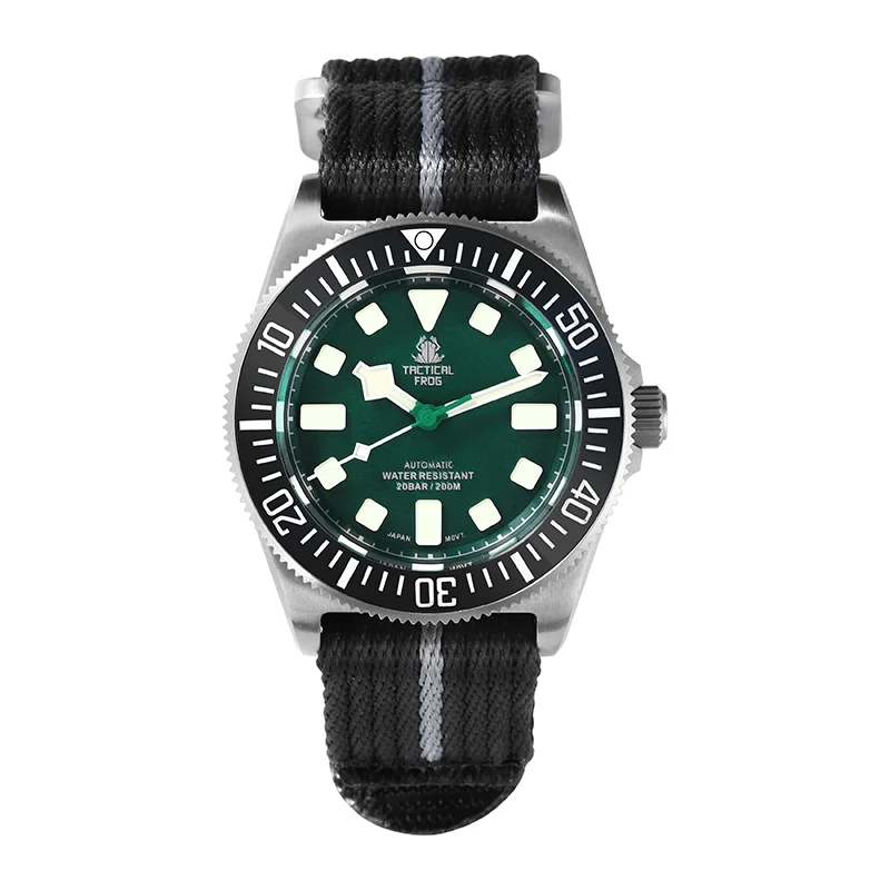 Relógio Mecânico Tactical Frog FXD V4, Movimento Automático NH35, Titânio, para Homem, 200m à Prova de Água, Safira, Luminoso, 42mm
