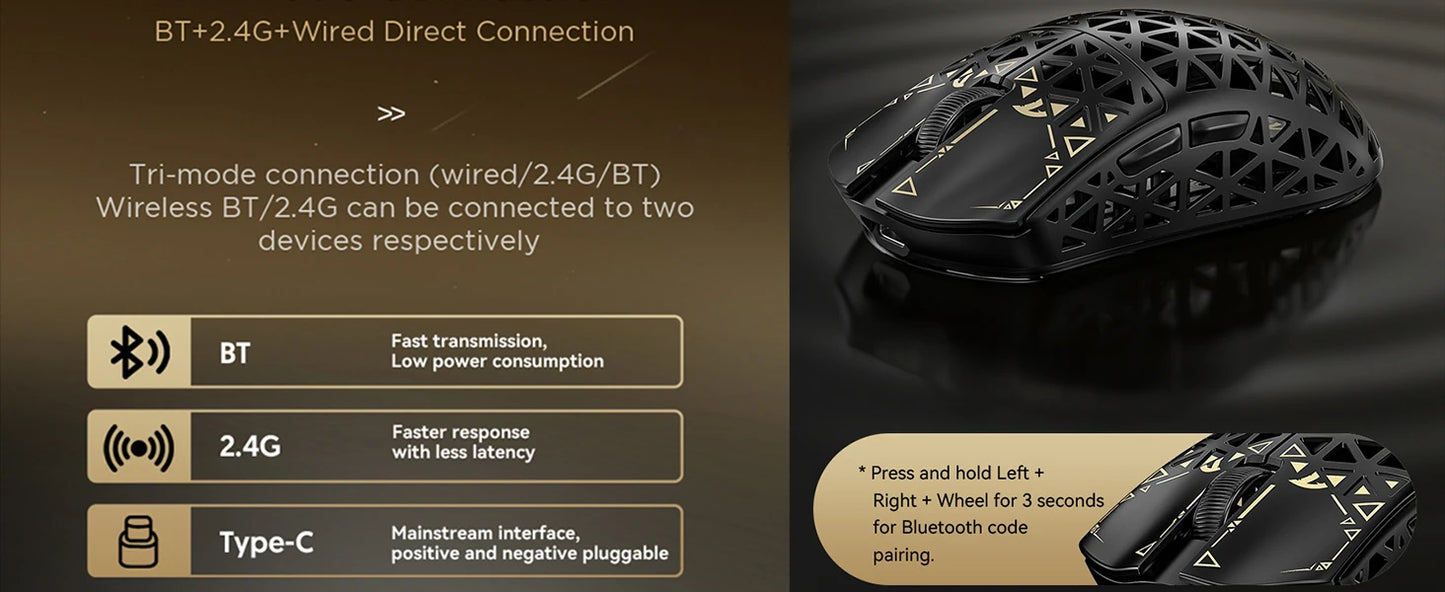 ATTACK SHARK R5 Ultra 8K Carbon Fiber kabellose Gaming-Maus mit 42000 DPI-PAW3950 MAX Sensor – 39g ultraleicht für Win/Mac