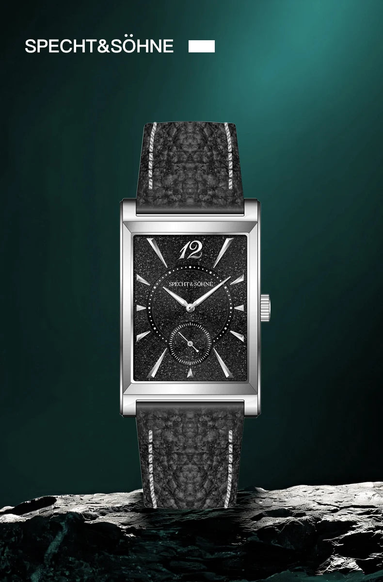 Specht & Söhne 2025 New fashion Square Watch For Men Chronograph Sports Watches Stainless Steel Sapphire Crystal 50M Waterproof