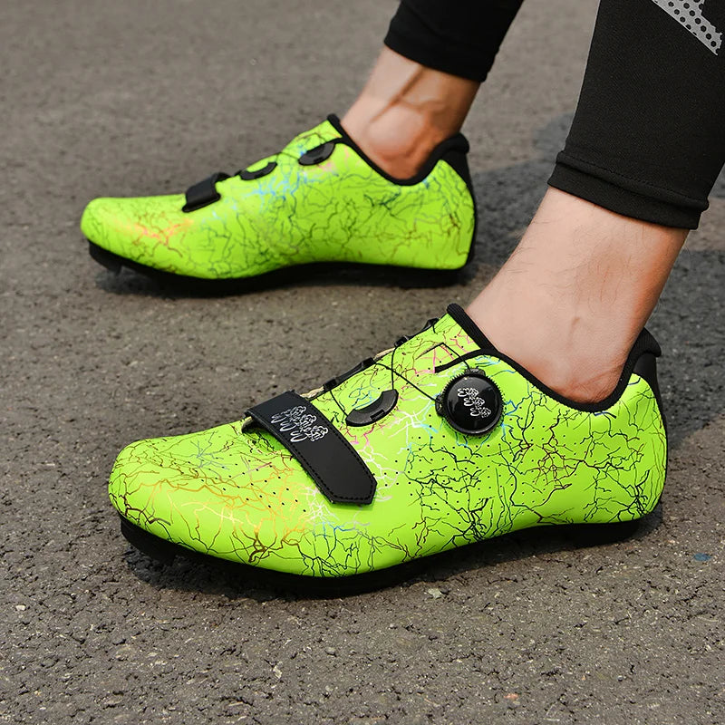 Zapatillas de ciclismo para hombre con cierre automático; zapatillas de ciclismo de carretera; zapatillas deportivas de ciclismo de montaña para exterior; zapatillas de ciclismo de spinning para mujer para interior