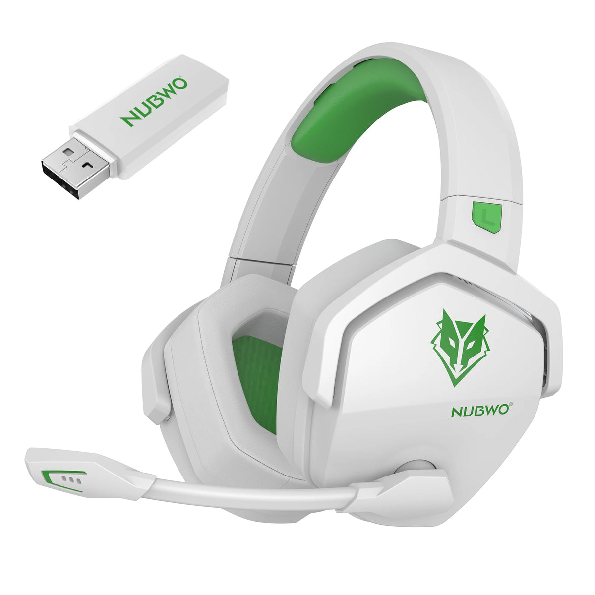 NUBWO G06 Casque de jeu double sans fil avec microphone pour PS5, PS4, PC, mobile, Switch, casque de jeu Bluetooth 5.3 2,4 GHz
