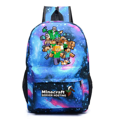 In Stock Minecraft Enderman Creeper Graphic Printed Backpack Large Capacity Lightweight Fashion Casual For Daily Travel Outdoor