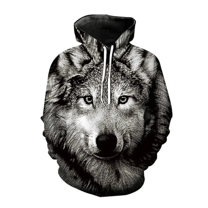 Wolf-Print-Hoodies für Herren, 3D-Hoodies, Marken-Sweatshirts, Jacken, hochwertiger Pullover, modische Trainingsanzüge, Animal-Streetwear für draußen