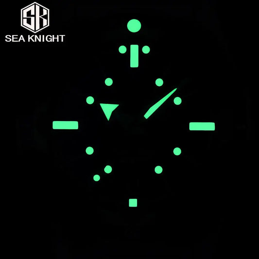 Montre de plongée SEA KNIGHT pour homme, étanche jusqu’à 200 m, verre saphir, bracelet en maille d’acier 316L, C3 luminescent, NH35A, montre mécanique automatique