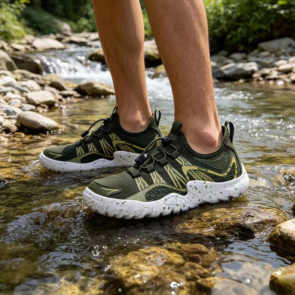 Oiaano Wide Barefoot Man Sports Shoes Black Mesh Knit Ultra Light Breathable Leisure Working Jogging Outdoor Soft Sole Zero Drop