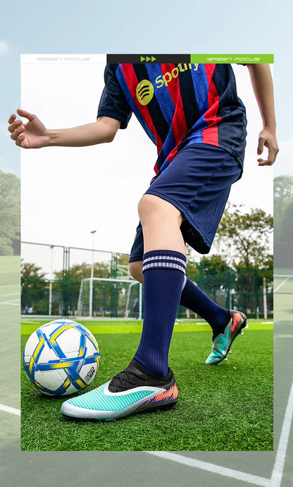 Chaussures de football pour homme, crampons, chaussures de football professionnelles pour femme, entraînement en extérieur, résistantes, pour terrain ferme, légères, rugby pour adulte