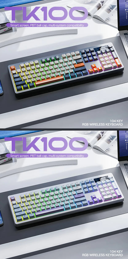 XUNFOX  TK100 wireless 2.4 keyboard Bluetooth dual-mode game silent office notebook universal keyboard
