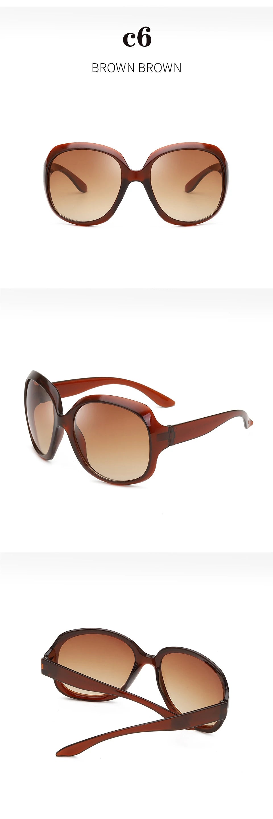 Oversized  Sunglasses Women Luxury Brand Designers Oval Sun Glasses Vintage Black Shades UV400 zonnebril dames