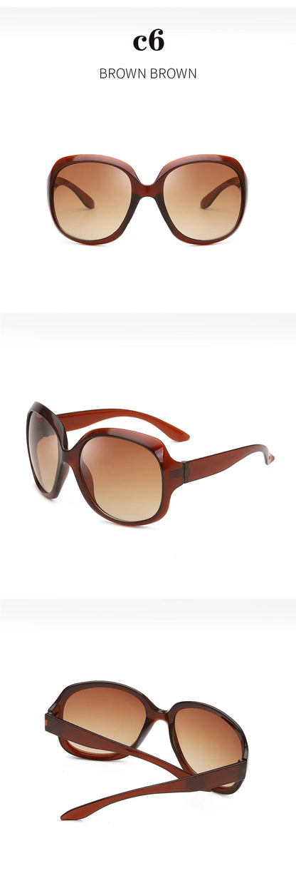 Oversized  Sunglasses Women Luxury Brand Designers Oval Sun Glasses Vintage Black Shades UV400 zonnebril dames