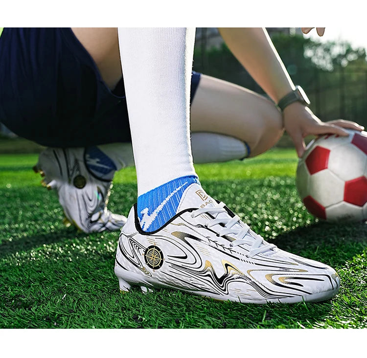 Kids Youth Soccer Cleats Football Shoes Men Non-Slip Breathable Lightweight Training Sneakers Boys Children Football Match Boots