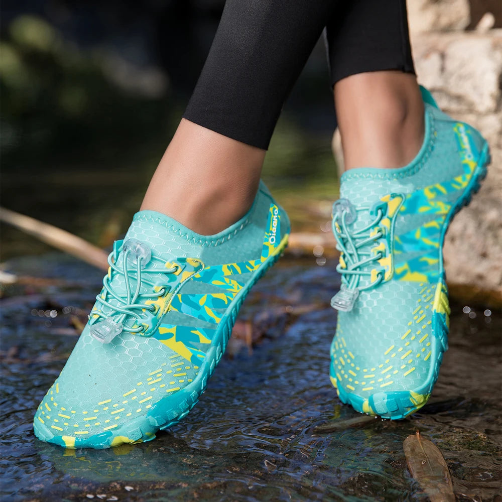 Oiaano Barfußschuhe mit breiter Zehenbox, schwarz, für Damen und Herren, Unisex-Sportsneaker, Aqua-Strandschuhe mit weicher Sohle, leicht und atmungsaktiv