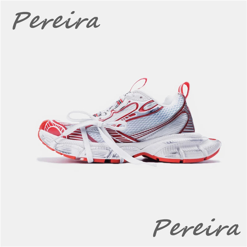 Pantofi sport pentru bărbați Street Style cu talpă groasă, culori mixte noi, cu șireturi, încălțăminte casual pentru cupluri, confortabilă și respirabilă, pentru alergare și mers pe jos