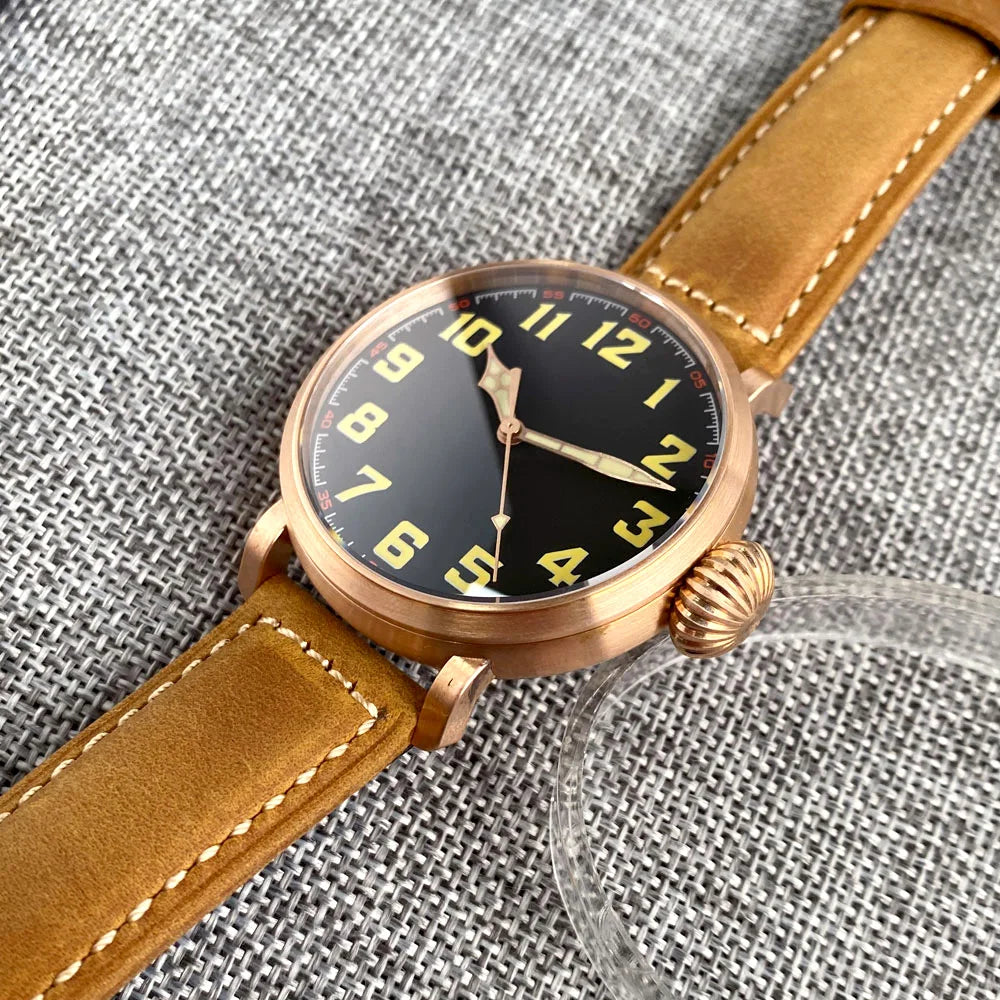 Tandorio 47mm NH35 Diver Men's Automatic Watch CUSN8 Solid Bronze or 316L Steel Case 10ATM Sapphire Crystal Black Dial