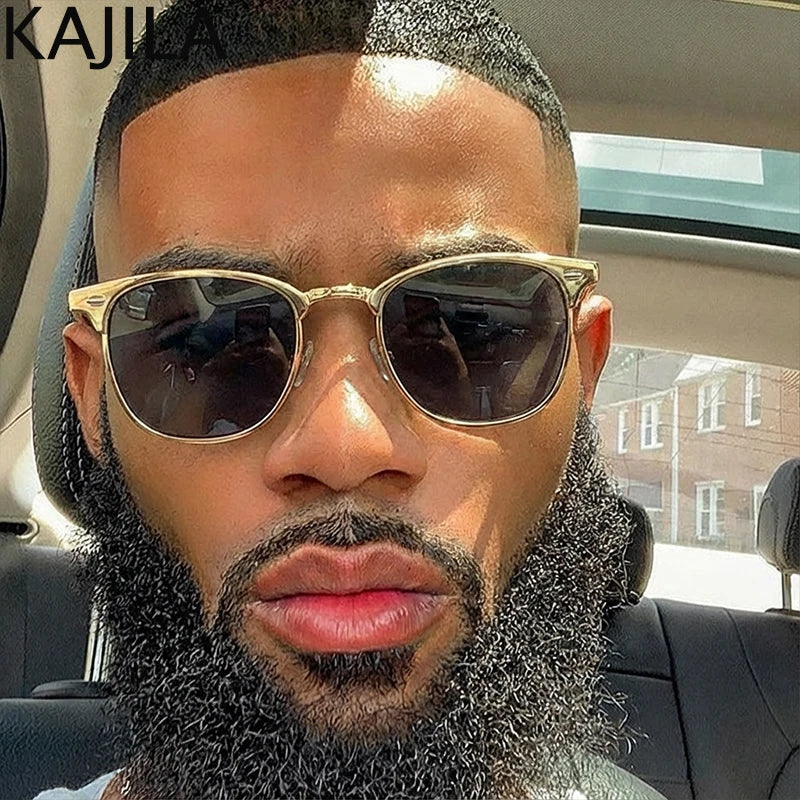 Steampunk Square Sunglasses Men 2026 Luxury Brand Metal Frame Retro Punk Sun Glasses Male Driving Shades Vintage Eyewear UV400