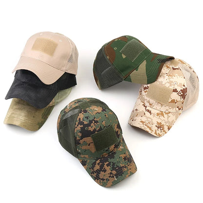 Podesiva kapa Outdoor Multicam kamuflažnog uzorka s mrežicom, taktička snapback kapa za airsoft, ribolov, lov, planinarenje i košarku