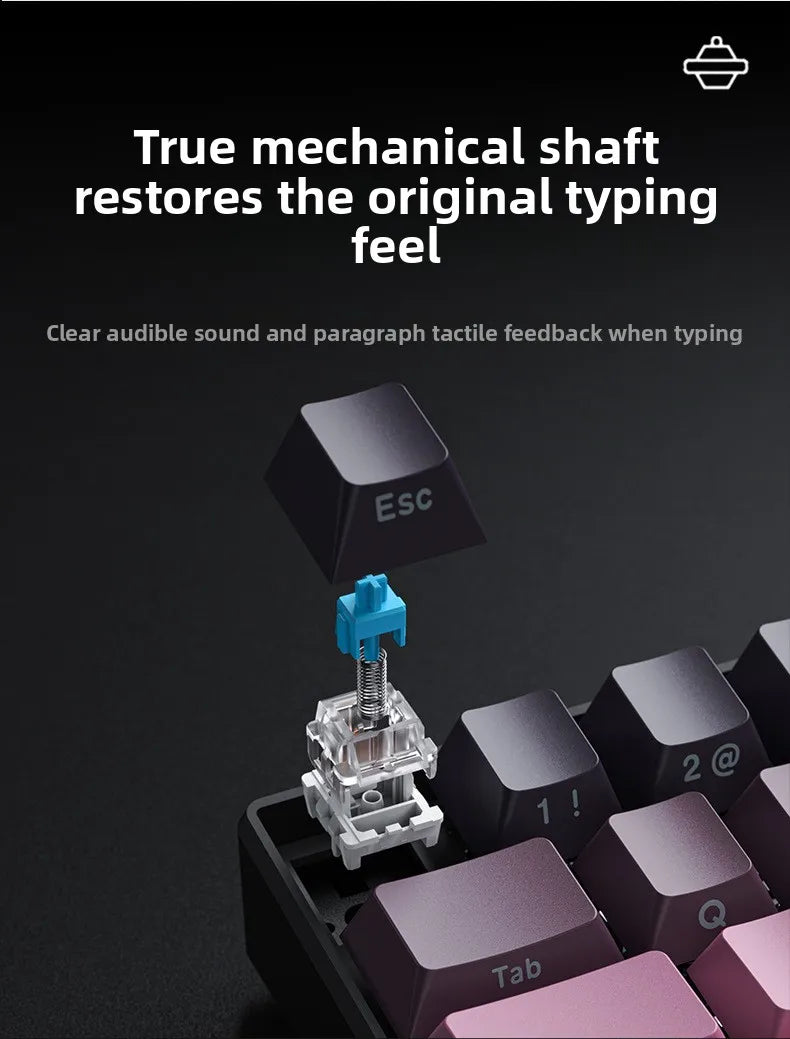 Wireless Gaming Mechanical Keyboard Bluetooth 60 Percent RGB White Triple Mode Portable Keyboards
