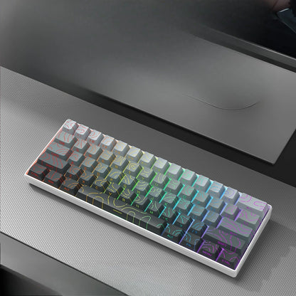 Wireless Gaming Mechanical Keyboard Bluetooth 60 Percent RGB White Triple Mode Portable Keyboards