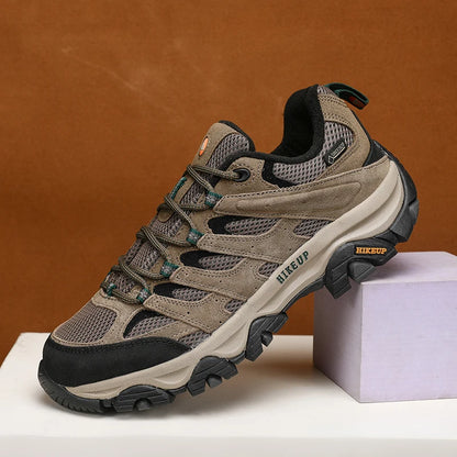 HIKEUP: Zapatillas de senderismo para hombre, de diseño, para escalada y trekking, de cuero, para deportes al aire libre, trabajo y carrera.