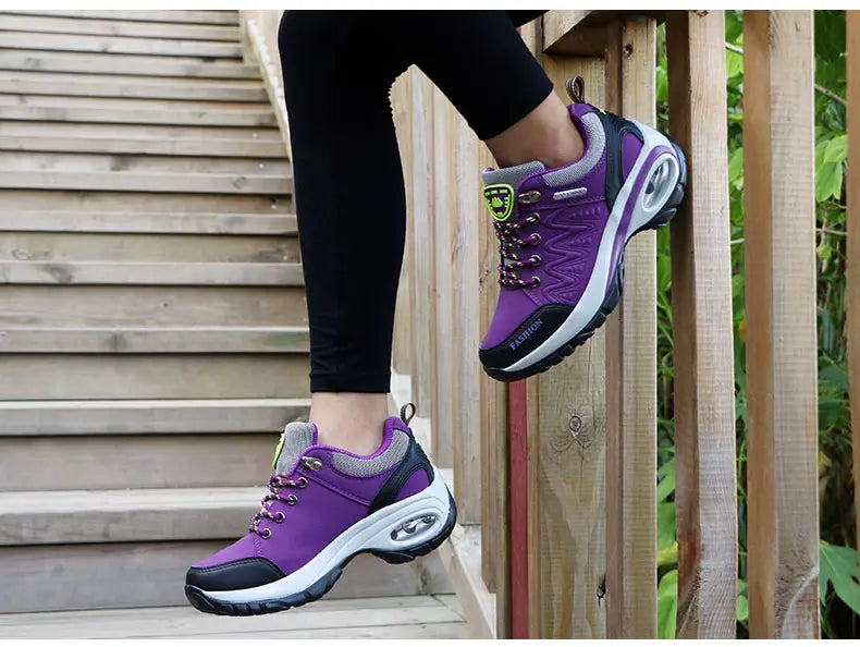 Scarpe sportive da donna, sneakers con plateau, scarpe alla moda per attività all’aperto e escursionismo, scarpe casual antiscivolo, scarpe da corsa basse, calzature da donna