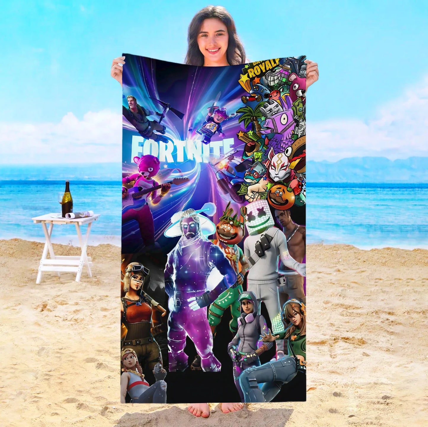 Game F-Fortnites Beach Towel Hotel Towels Bathroom Sauna Spa Playa Travel Swimming Pool For Home Baby Bath Microfiber Gym Shower
