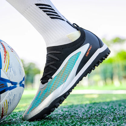 New Men's Soccer Shoes Professional Society Turf Training Football Field Boots Non-Slip TF/FG Indoor Football Shoes Sizes 32-45