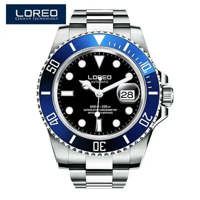 LOREO Original Men's Business Watch 20ATM Waterproof Wristwatch Top Brand Casual Sport Seagull Automatic Mechanical Watch Men