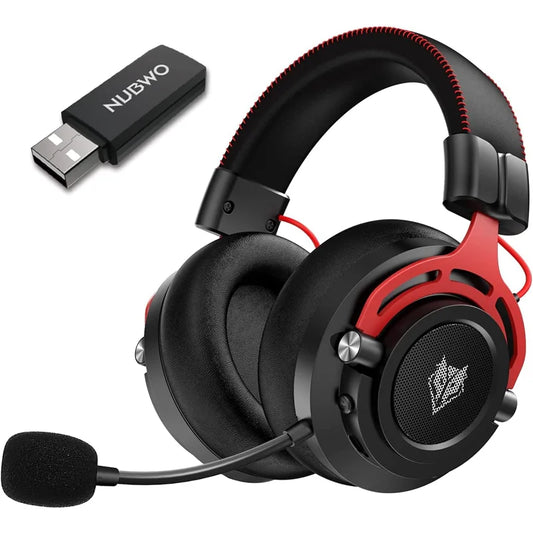 Casque de jeu stéréo sans fil NUBWO G03 avec micro à suppression du bruit, casque de jeu sans fil Bluetooth avec micro pour PS5, PS4, PC