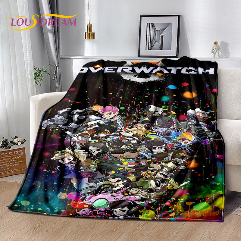 Overwatch Game Gamer D.Va Reaper Soft Plush Blanket, Flannel Blanket Throw Blanket for Living Room Bedroom Bed Sofa Picnic Kid 3D