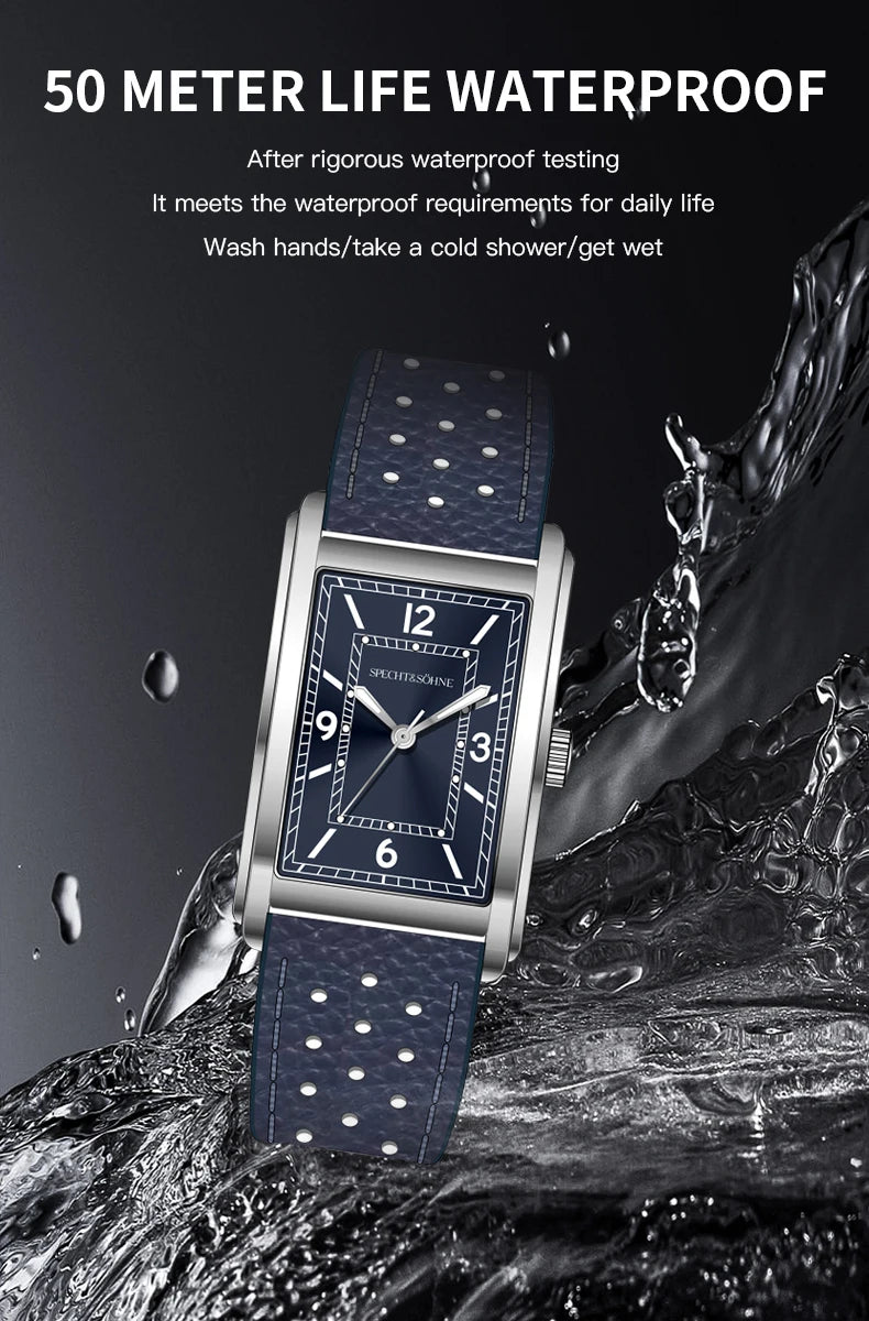 New Specht & Söhne Fashion Couple Watches VH31 Quartz Watches Casual Retro Clocks Sapphire Crystal Leather Strap Wristwatch