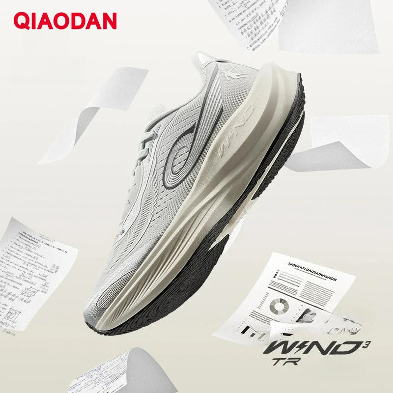 QIAODAN WIND 3TR Men's Marathon Running Shoes 2026 Thick Sole Cushioning Sport Shoes Male Gym Lightweight Sneakers QDB023252297