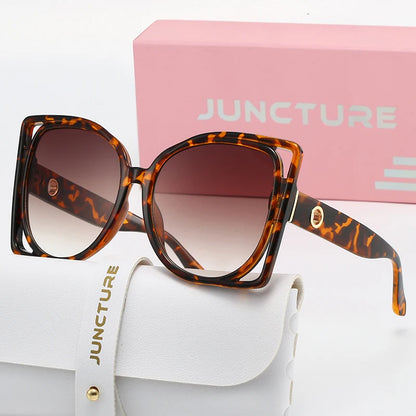 JUNCTURE Oversized Square Sunglasses Women Fashion Sun Glasses Yellow Gradient Lady Party Holiday Gifts Sunglasses for Women