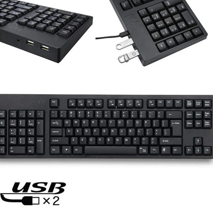 Multimedia 109 Keys Mechanical Gamer Keyboard Left Hand Ergonomic Keyboard + Dual USB HUB Keyboard Wired Keyboard for Laptop PC
