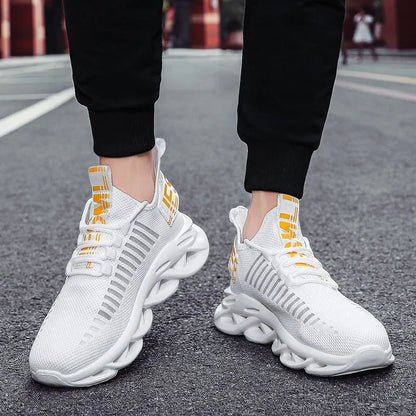 MAEDEF-Baskets confortables et décontractées en maille pour homme, chaussures de course respirantes à plateforme, de sport, de marche et de tennis
