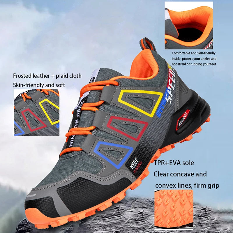Zapatillas de senderismo impermeables para hombre, zapatillas resistentes al desgaste para actividades al aire libre, zapatillas de senderismo de piel, de caza y deportivas tácticas para hombre