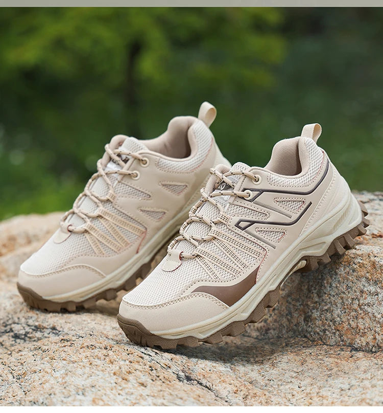 New Large Outdoor Mountaineering Shoes Men Spring and Autumn Mesh Breathable Sneakers Outdoor Travel Hiking Non-Slip Shoes