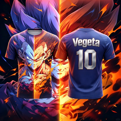 Pánské tričko pro dospělé NO.10/7 Vegeta s 3D potiskem fotbalového dresu, dětské tričko s anime motivem, speciální dětský dres, prodyšné, Y2K