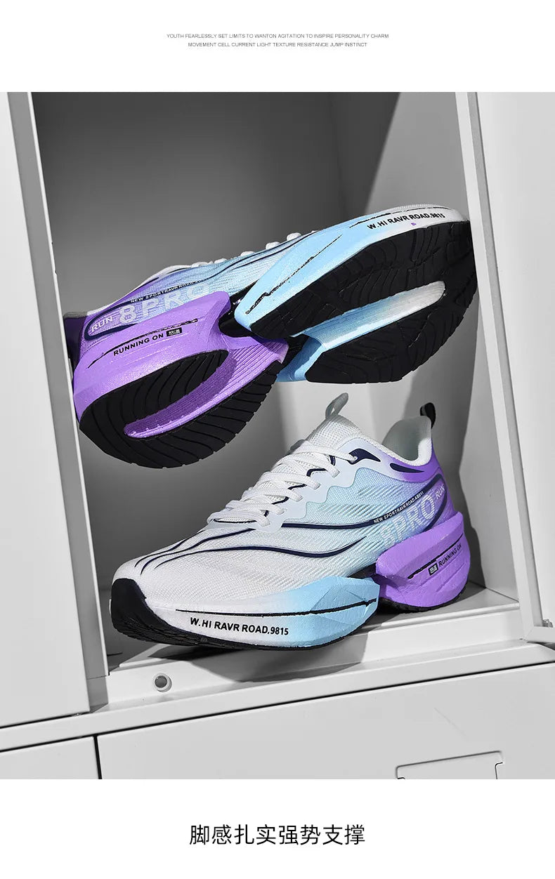NEW Sports Running Shoes Men Marathon Breathable Comfortable Women Athletic Training Outdoor Sneakers Air Cushion Carbon Plate