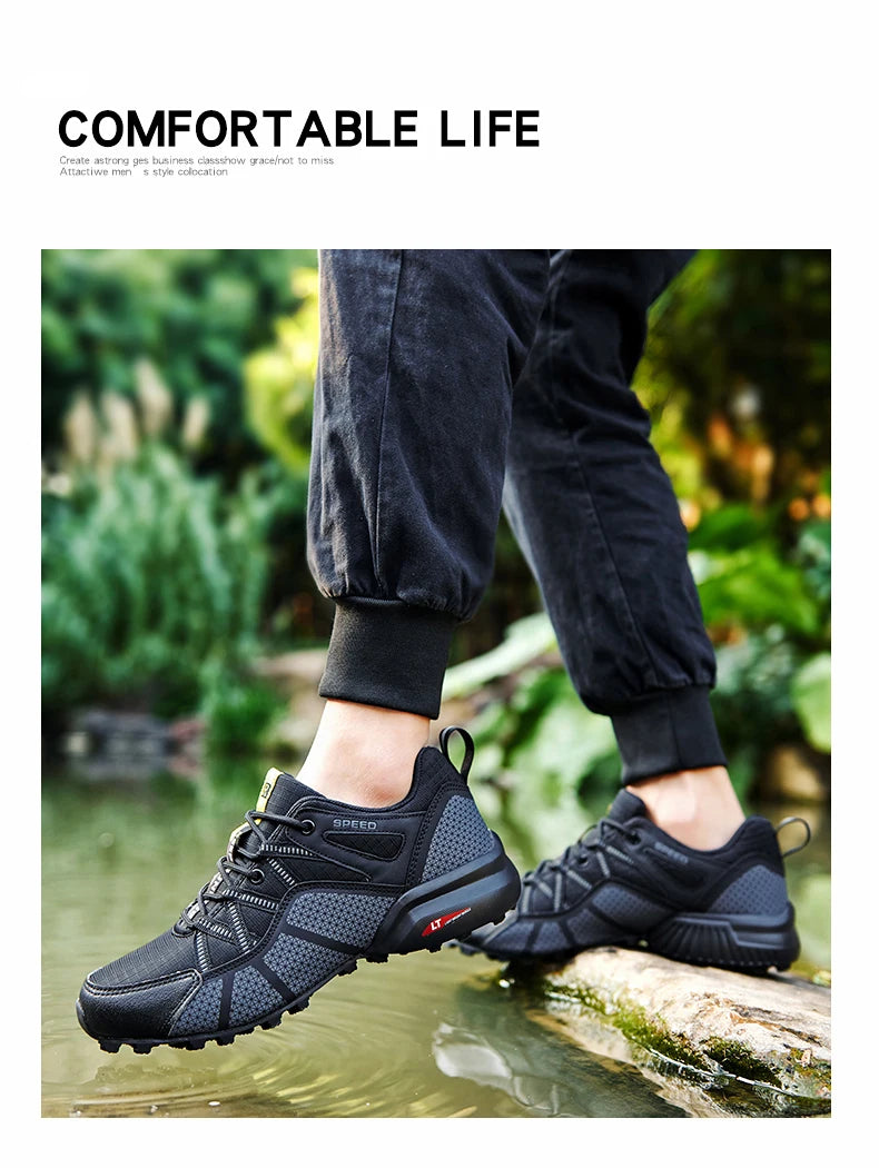 Men Hiking Shoes Outdoor Lightweight Camping Travel Shoes Non-Slip Waterproof Women Large Size Tactical Training Sports Shoes