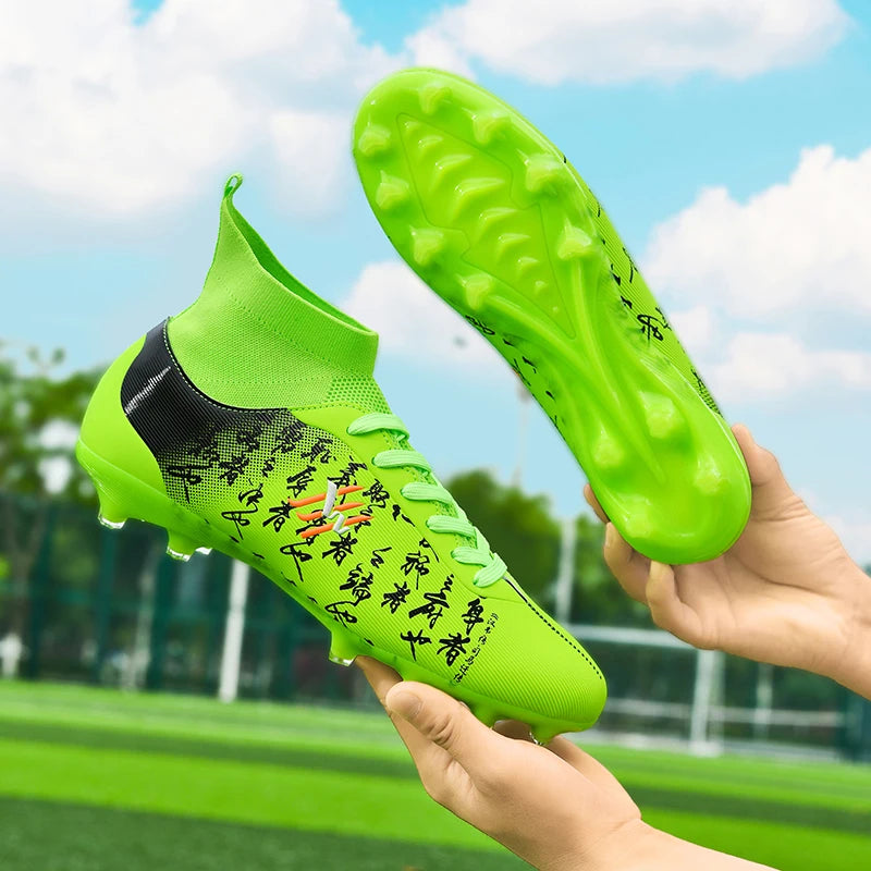 Nouvelles bottes de Football hommes chaussures de Football crampons chaussure de Football professionnelle hauts pointes antidérapantes pour grands garçons large baskets d'entraînement