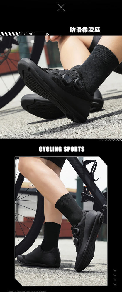 Speed Cycling Sneaker Herre-cykelsko til landevejscykling med klamper SPD-sko Cykelsko til flade pedaler Herre-cykelsko til udendørs brug Hvid
