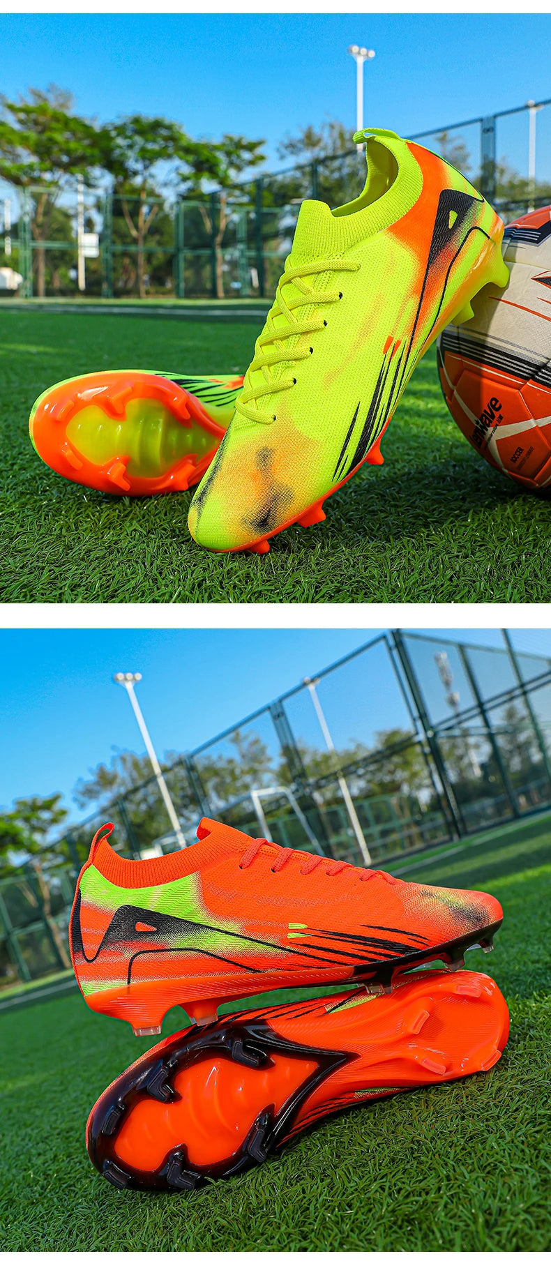 Herren-Fußballschuhe FG – rutschfeste Trainingsschuhe – Fußballschuhe mit langen Stollen – ultraleichte Outdoor-Schuhe – Dropshipping