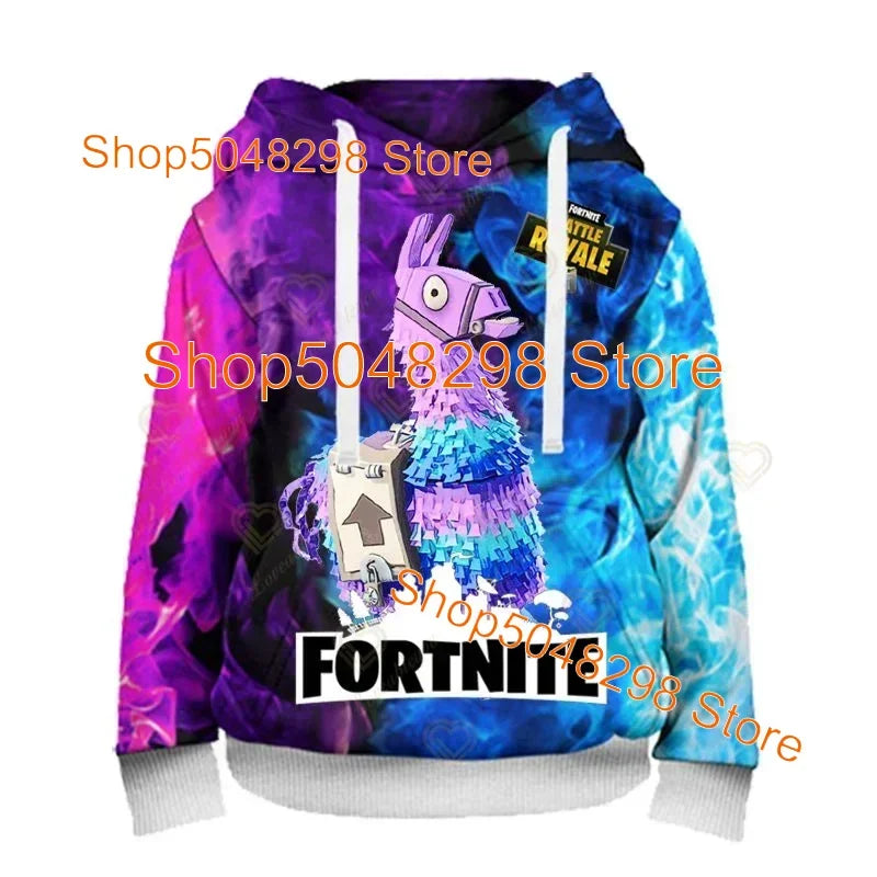 Męskie i damskie bluzy z kapturem z nadrukiem 3D Battle Royale z motywem Fortnite Victory – bluzy z kapturem dla chłopców i dziewcząt w stylu streetwear