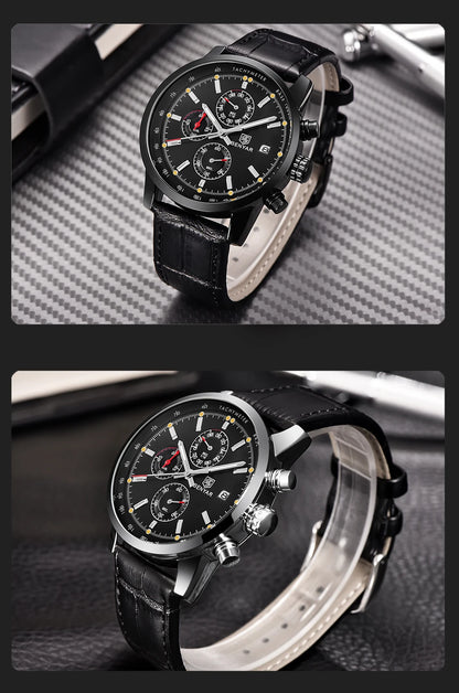 Montre pour homme BENYAR 5102 – Chronographe sportif de luxe à quartz, accessoire de mode d'une grande marque