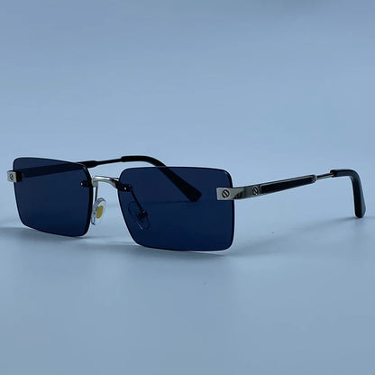 Vintage Rimless Rectangle Sunglasses Men 2026 Luxury Brand Designer Square Metal Frame Sun Glasses Hip Hop Y2K Fashion Eyewear