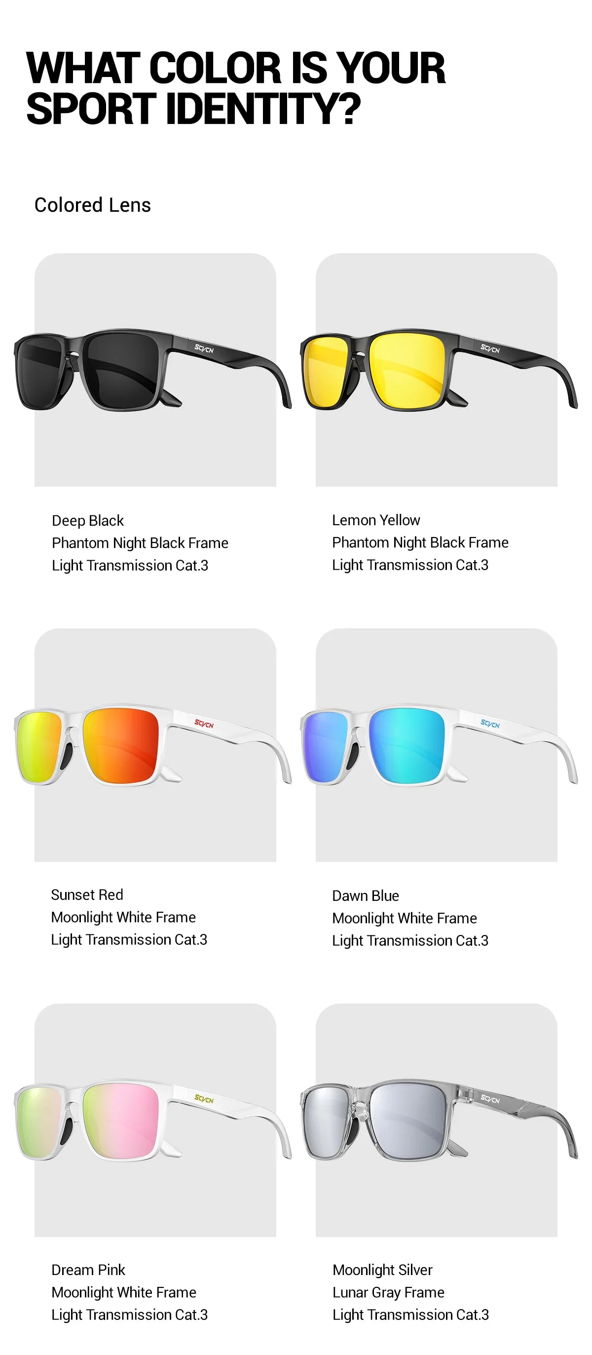 SCVCN Óculos de sol polarizados para atividades ao ar livre, desportos aquáticos, praia, oceano, pesca em plataforma, ciclismo, BTT, desportos de bicicleta e caminhadas – Proteção UV400
