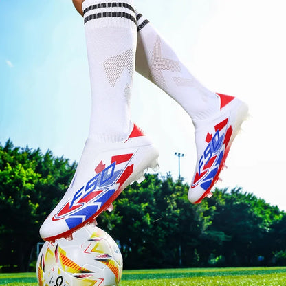 Nouvelles chaussures de football pour hommes, de haute qualité, antidérapantes, légères, très vendues, crampons d'entraînement pour terrain en herbe, mi-hautes, pour les matchs en extérieur, chaussures de sport.
