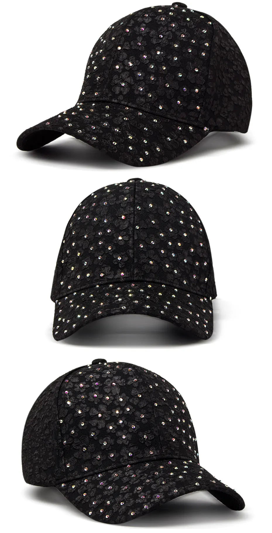 CNTANG Summer Women Rhinestone Baseball Cap Flower Embroidery Hats Female Snapback Fashion Designer Sun Hat Hip Hop Y2k Caps