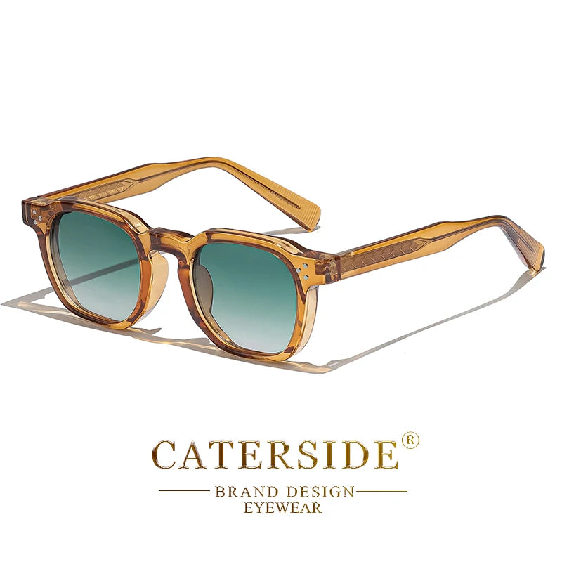 CATERSIDE New Fashion Punk Men Sunglasses Frame Square Personalized Design Sun Glasses Women Travel Party Business Festival Gift