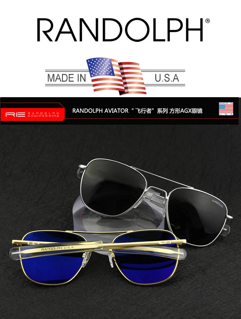 RE Sunglasses Man American Army Military Aviation Pilot Sun Glasses Glass Lens Woman Luxury Brand Vintage Metal Titanium Frame